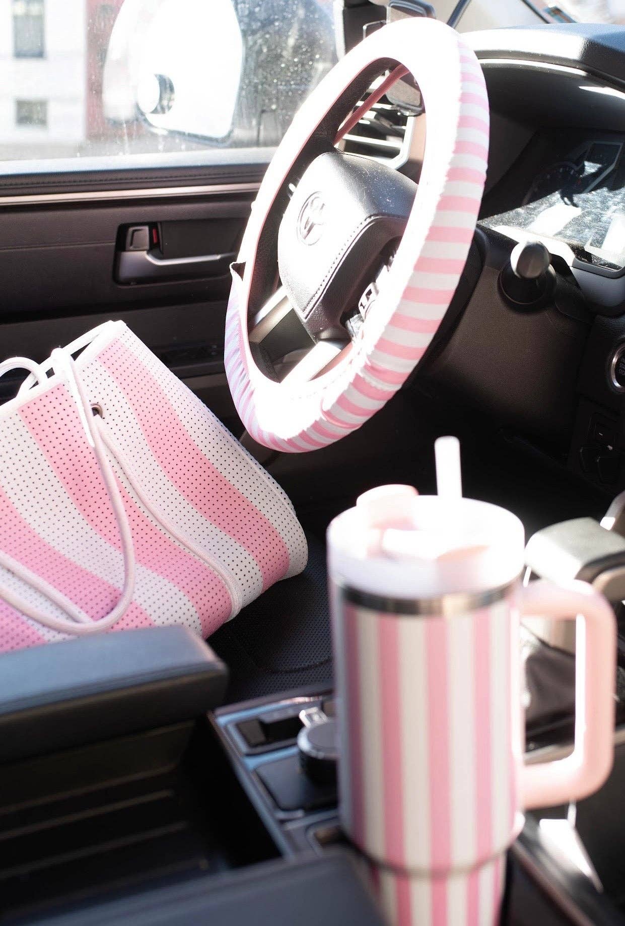 Large Tote in Pink Striped
