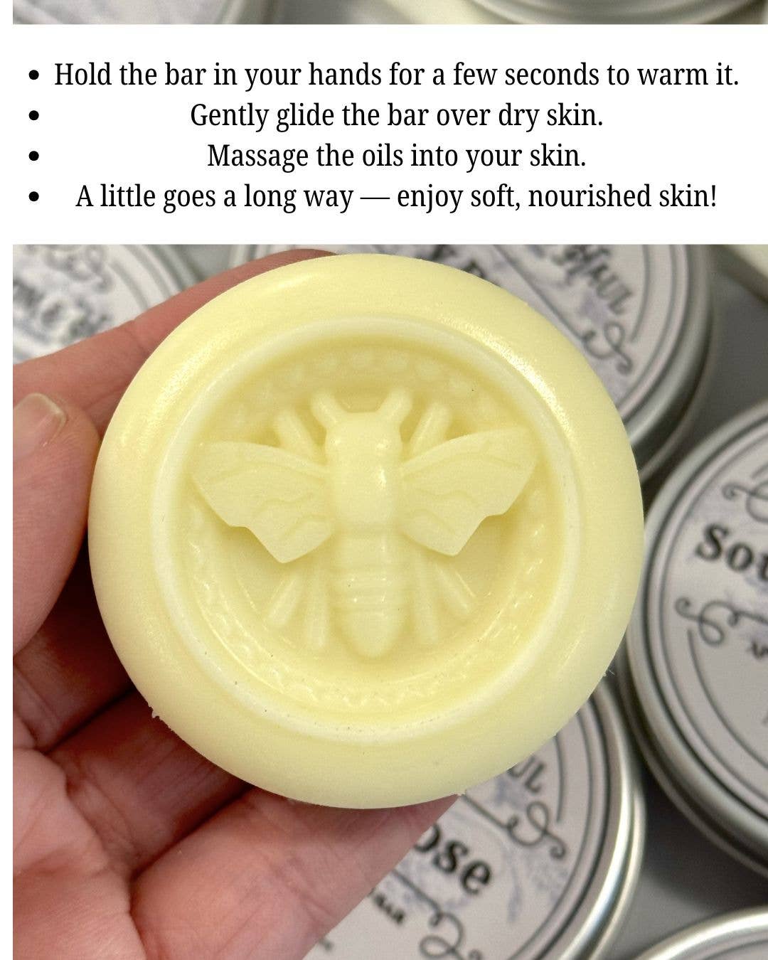 Solid Beeswax Lotion Bar – Eco-Friendly - Includes Tin: Bug Off