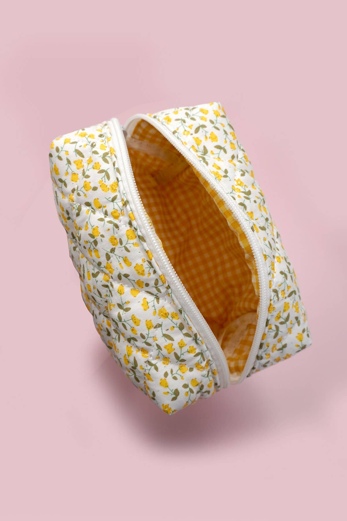 DITSY QUILTED COTTON FLORAL COSMETIC POUCH BAG