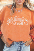 Halloween SPOOKY SEASON Graphic Ribbed Oversized Sweatshirt