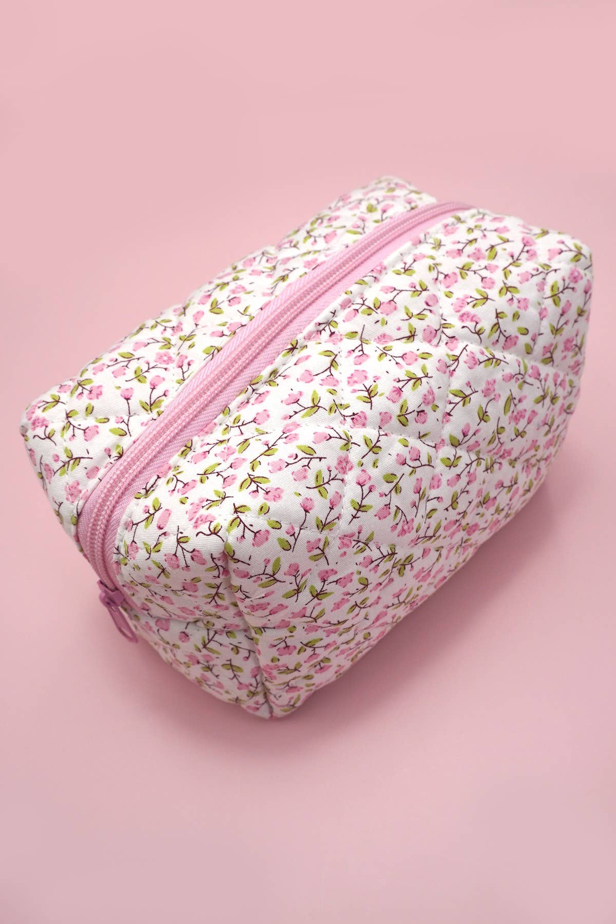 DITSY QUILTED COTTON FLORAL COSMETIC POUCH BAG