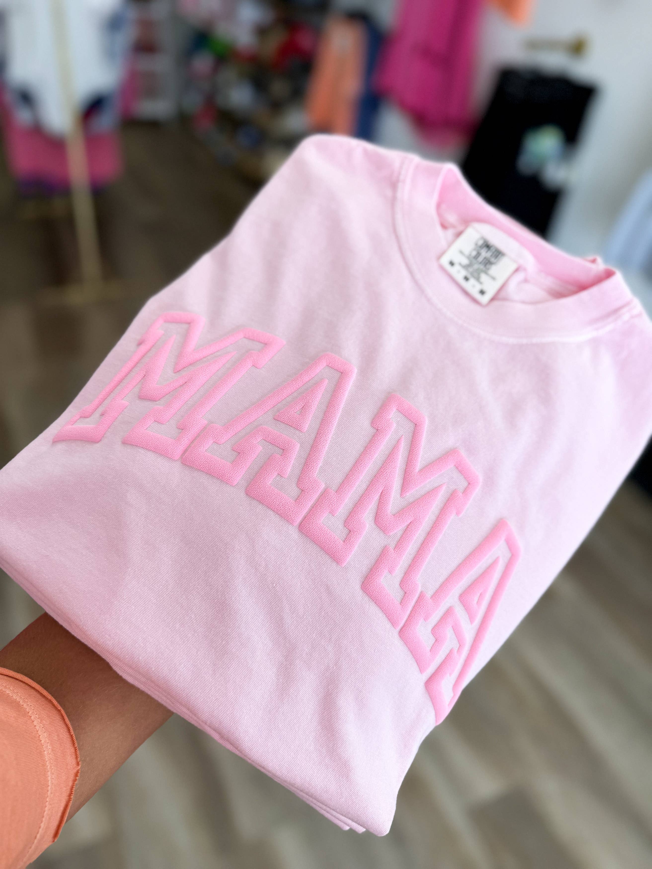 Mama Monochromatic Tee - Pink: L