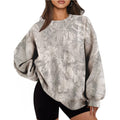 Camo Branch Print Oversized Crewneck Sweatshirt