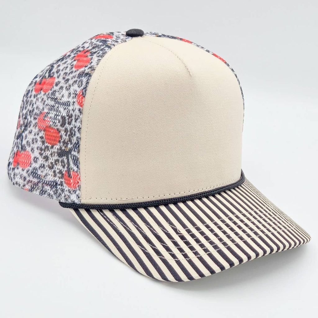 Cherry Seersucker Blank Hats