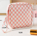 TRAVEL CHECKER GINGHAM MAKEUP COSMETIC POUCH BAG