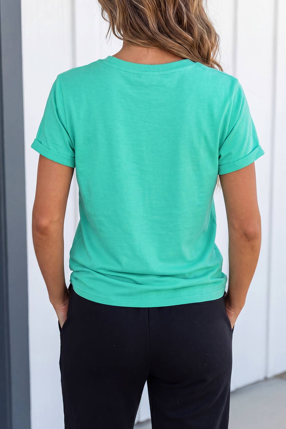 LAS Casual Plain Simple Tee (S-3XL): Light Blue / L