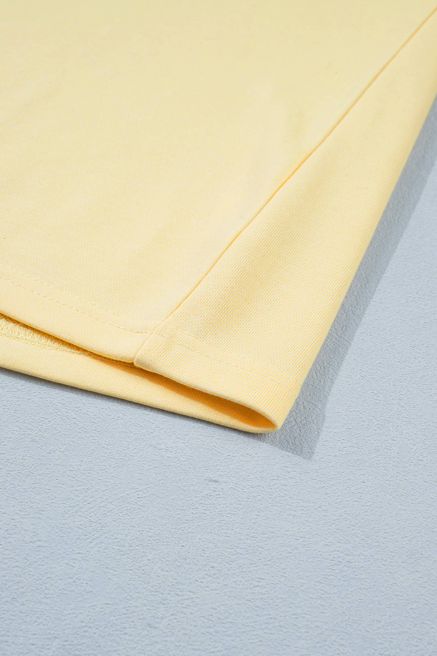 Yellow Eyelet Lace Lounge Set Oversized Tee Pants