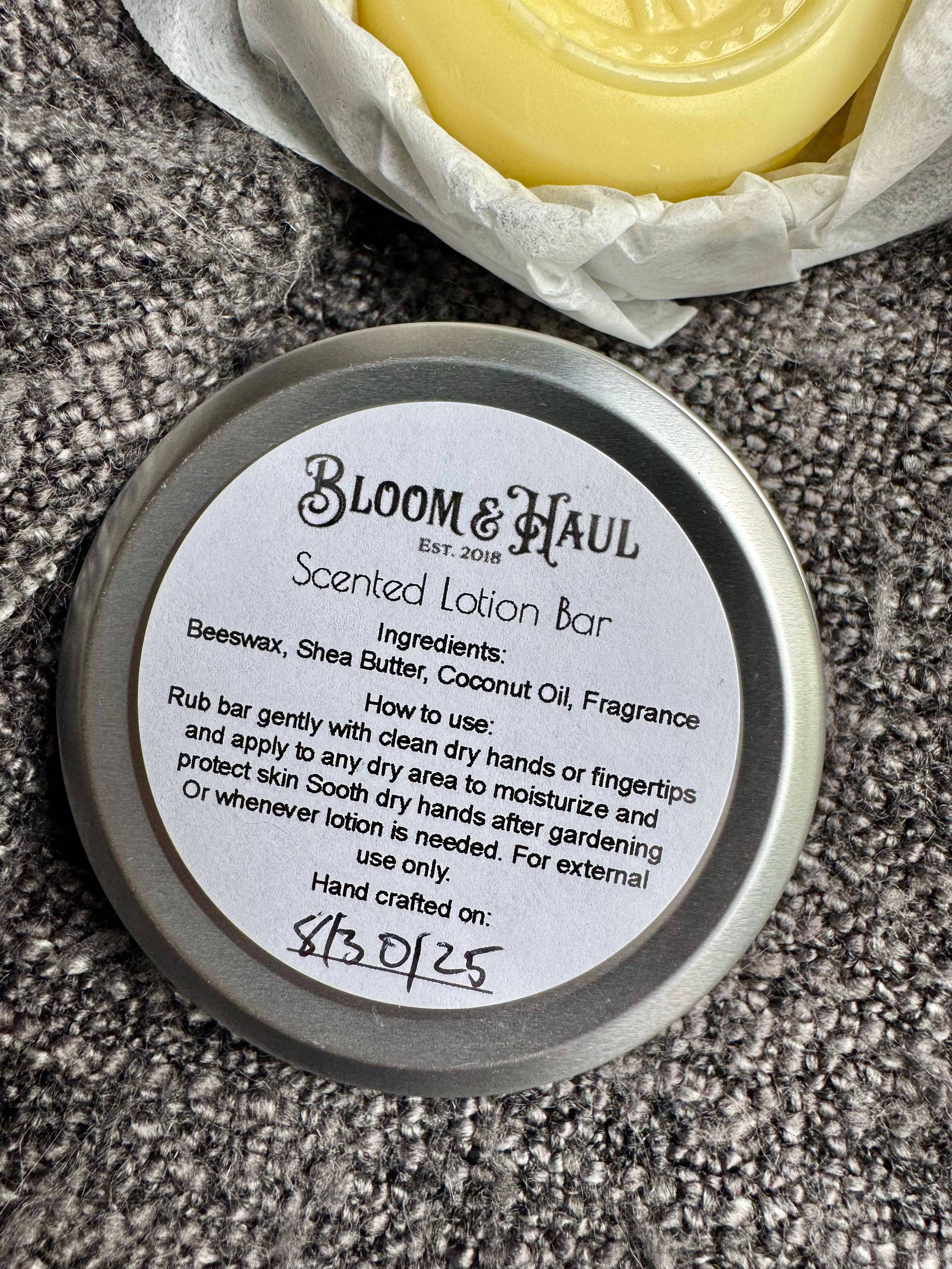 Solid Beeswax Lotion Bar – Eco-Friendly - Includes Tin: Oatmeal and Honey