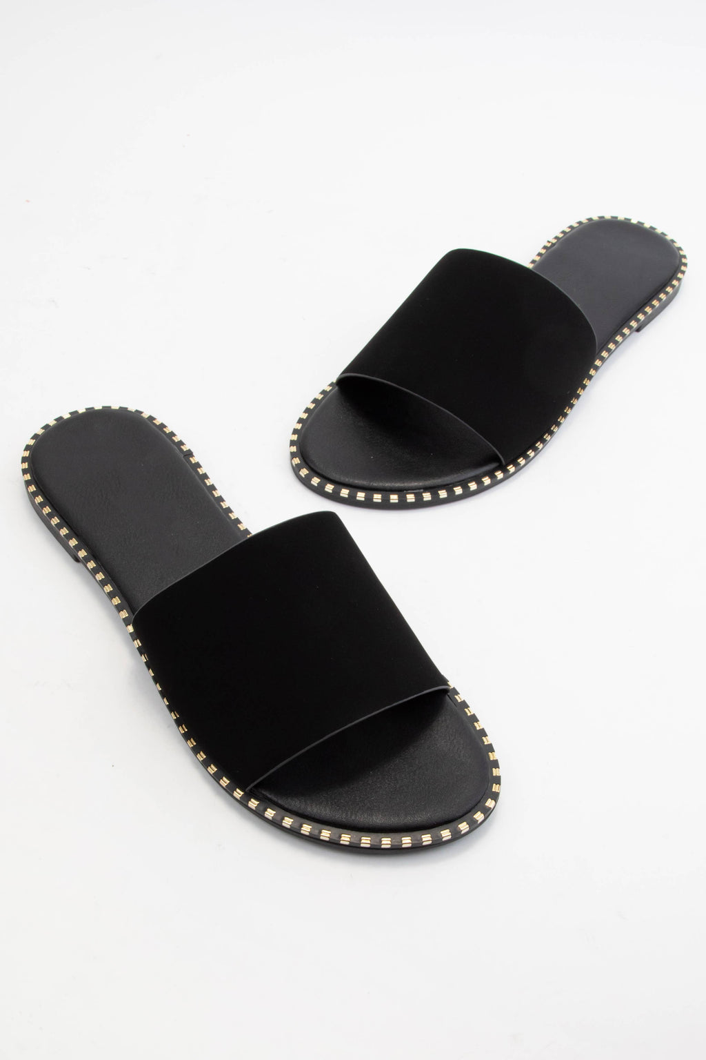 MICAH-1 METAL TIP EMBELLISHED OUTSOLE SLIDE SANDAL: NUDE
