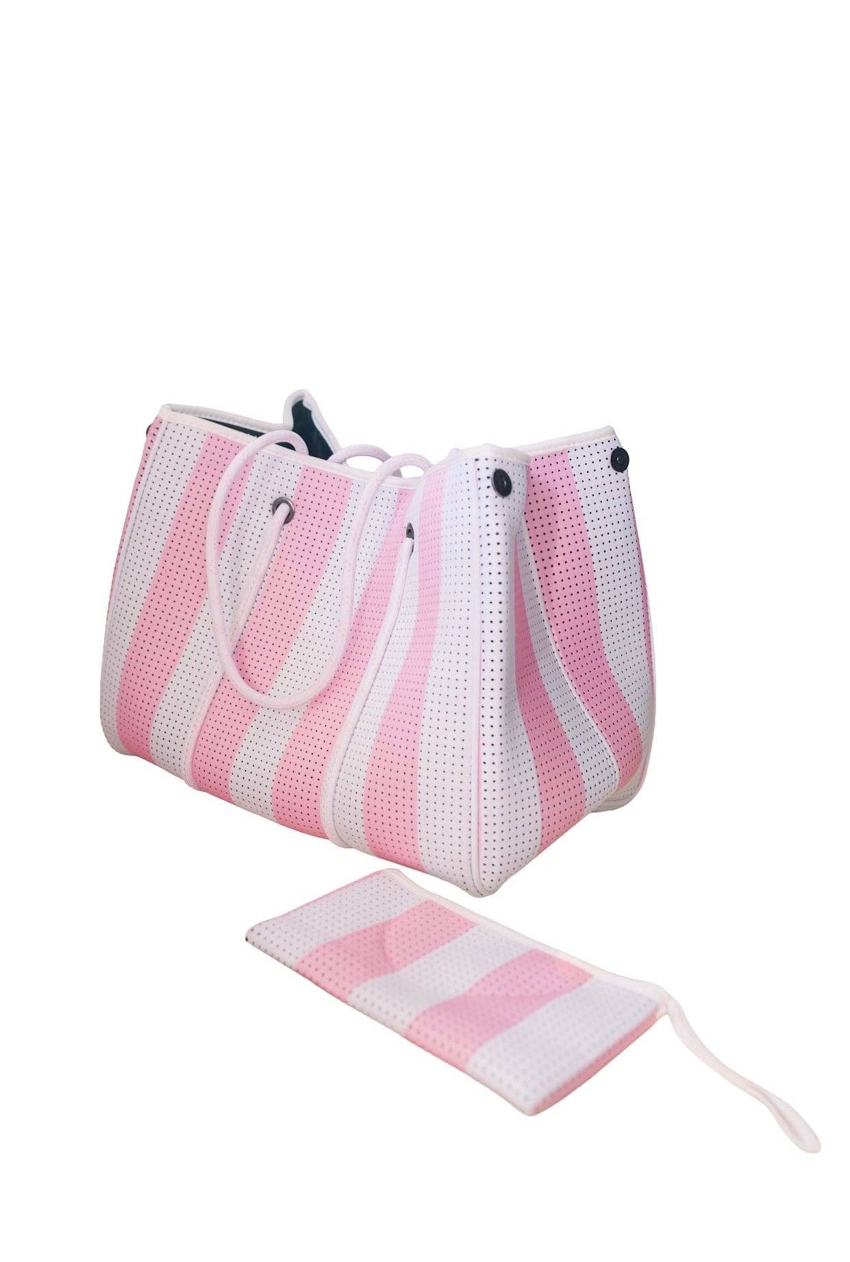 Large Tote in Pink Striped