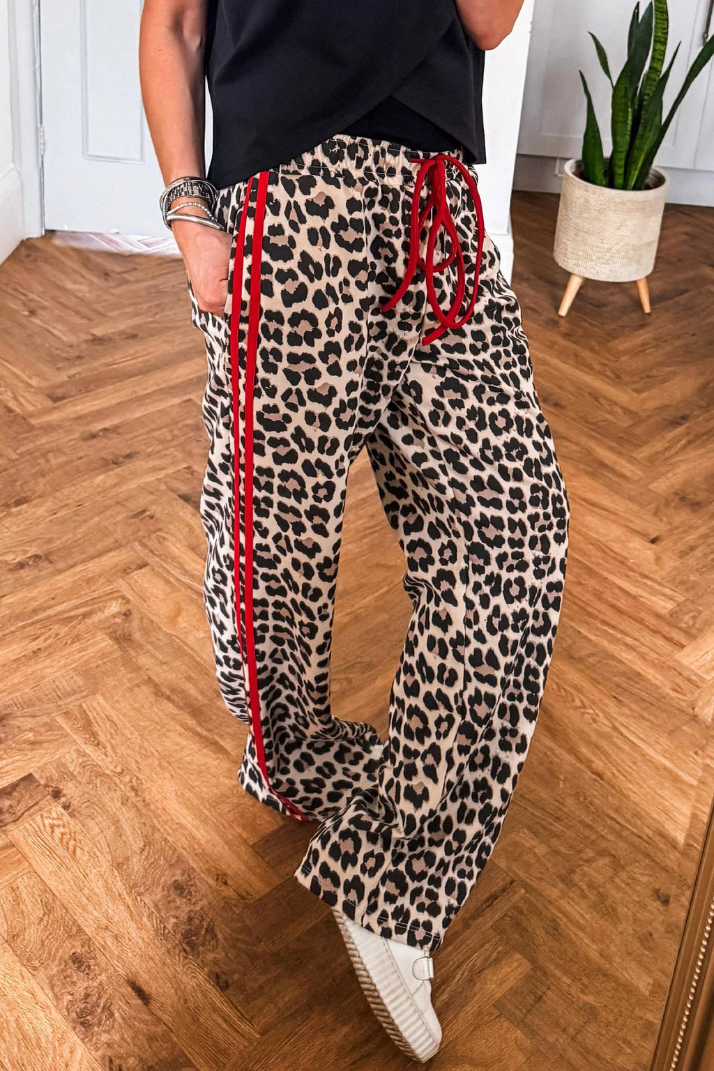 LDC Casual Shift Leopard Full-length High Waist Pants