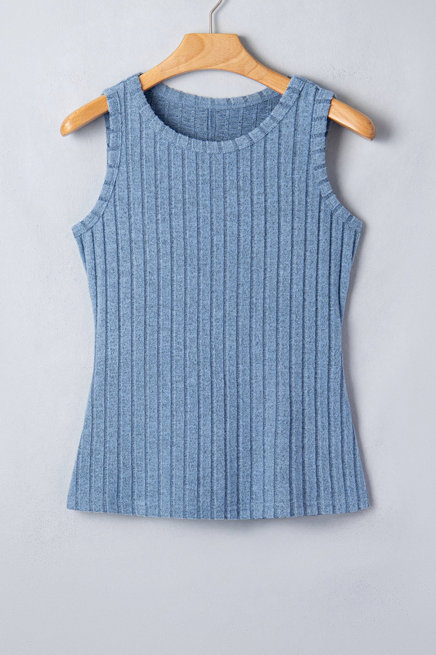 Western Mineral Wash Slim Fit Ribbed Tank Top | S-XL: Camel / M