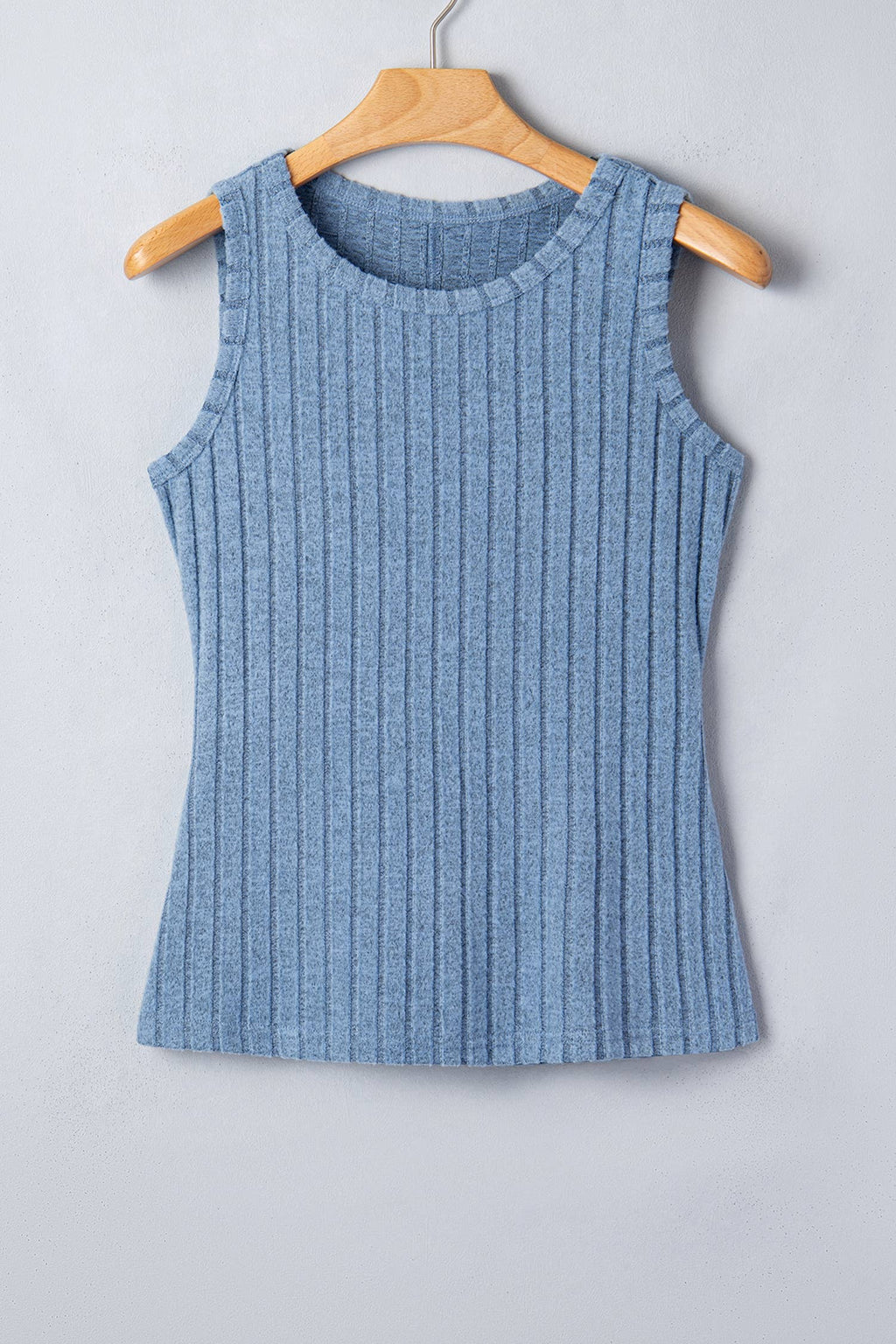 Western Mineral Wash Slim Fit Ribbed Tank Top | S-XL: Bonbon / M