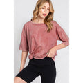 OVERSIZED MINERAL WASHED TEE: MINERAL RASPBERRY / S