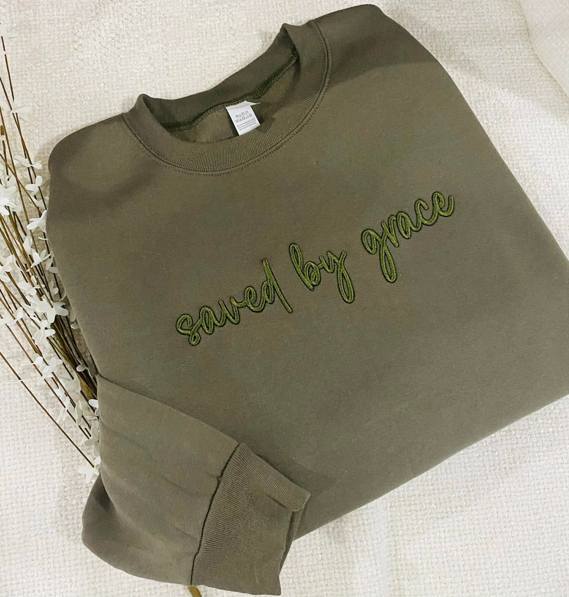 Saved By Grace Embroidered Sweatshirt