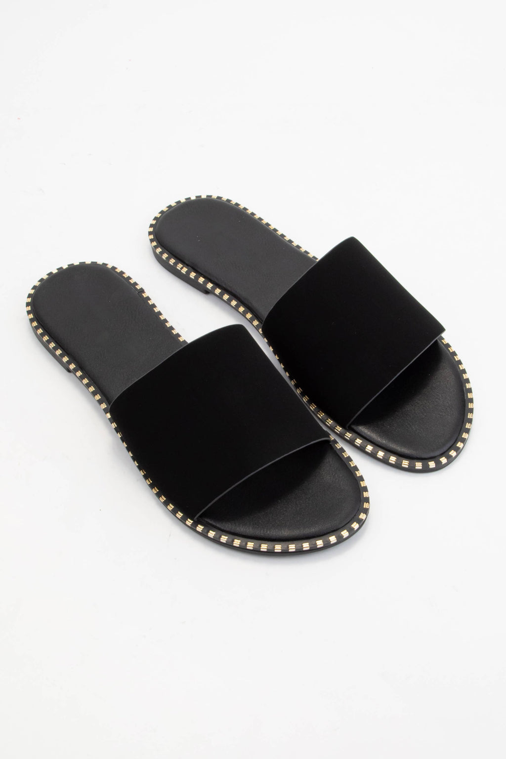 MICAH-1 METAL TIP EMBELLISHED OUTSOLE SLIDE SANDAL: NUDE