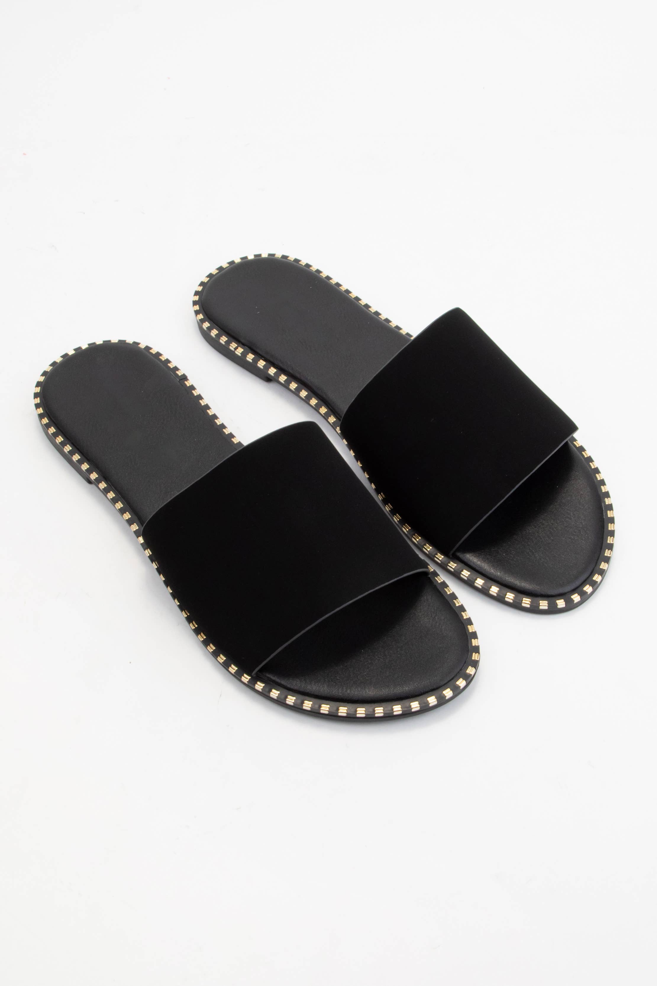 MICAH-1 METAL TIP EMBELLISHED OUTSOLE SLIDE SANDAL: NUDE