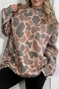 Camo Western Tunic Pullover Mock Neck Sweatshirt