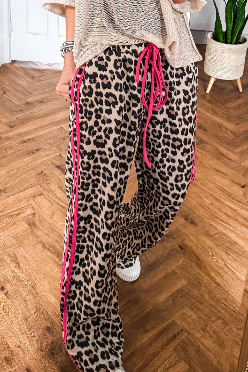 LDC Casual Shift Leopard Full-length High Waist Pants