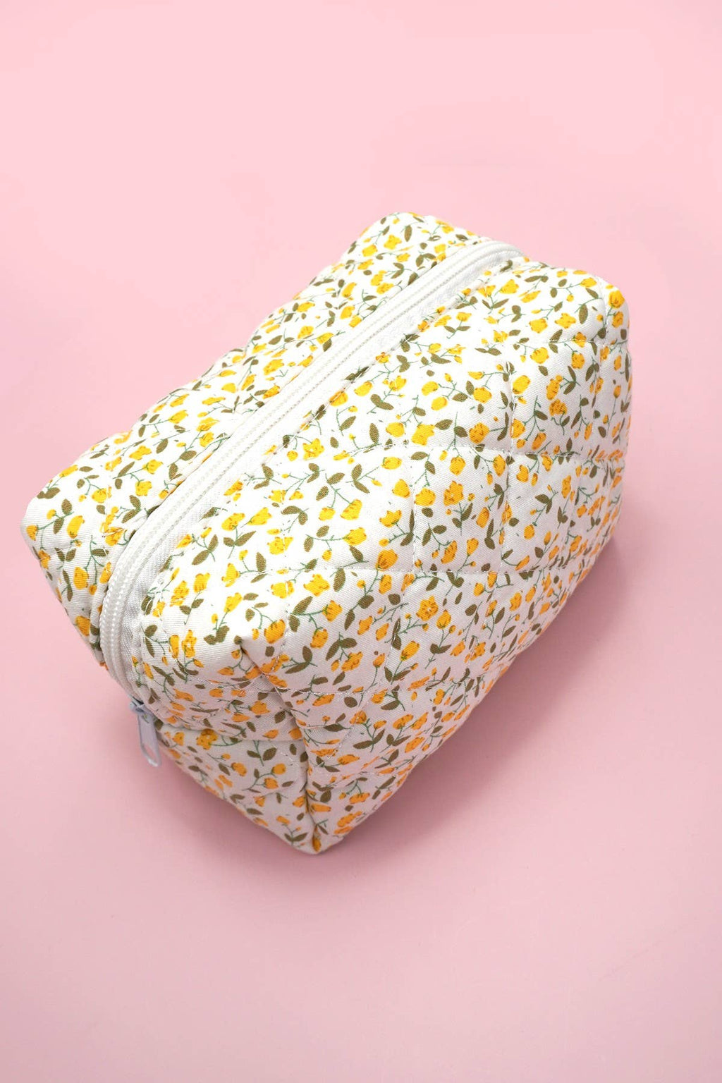 DITSY QUILTED COTTON FLORAL COSMETIC POUCH BAG