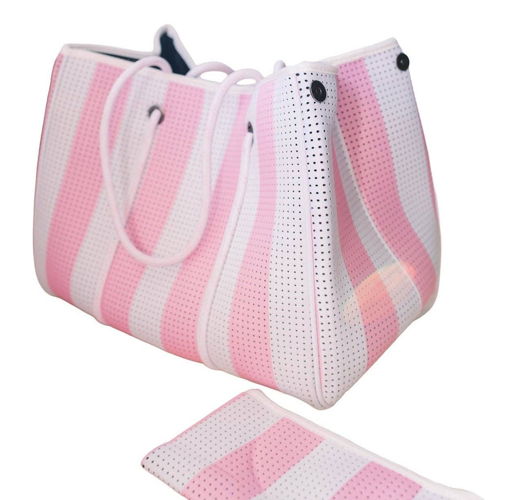 Large Tote in Pink Striped