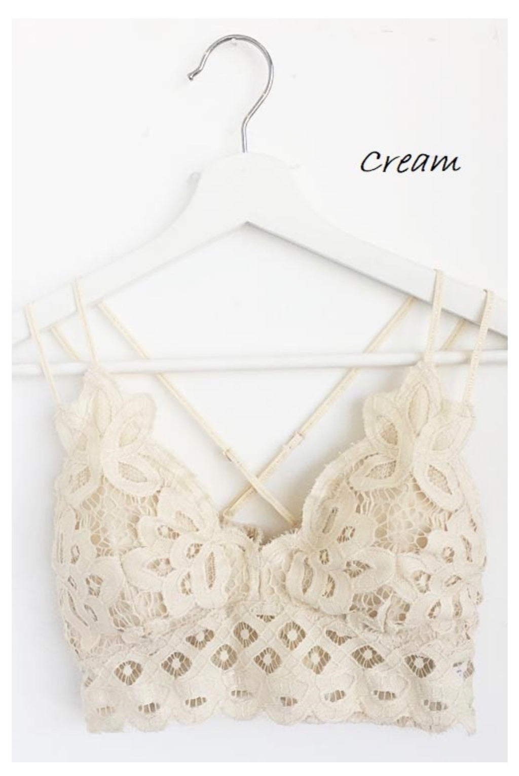 Crochet lace bralette