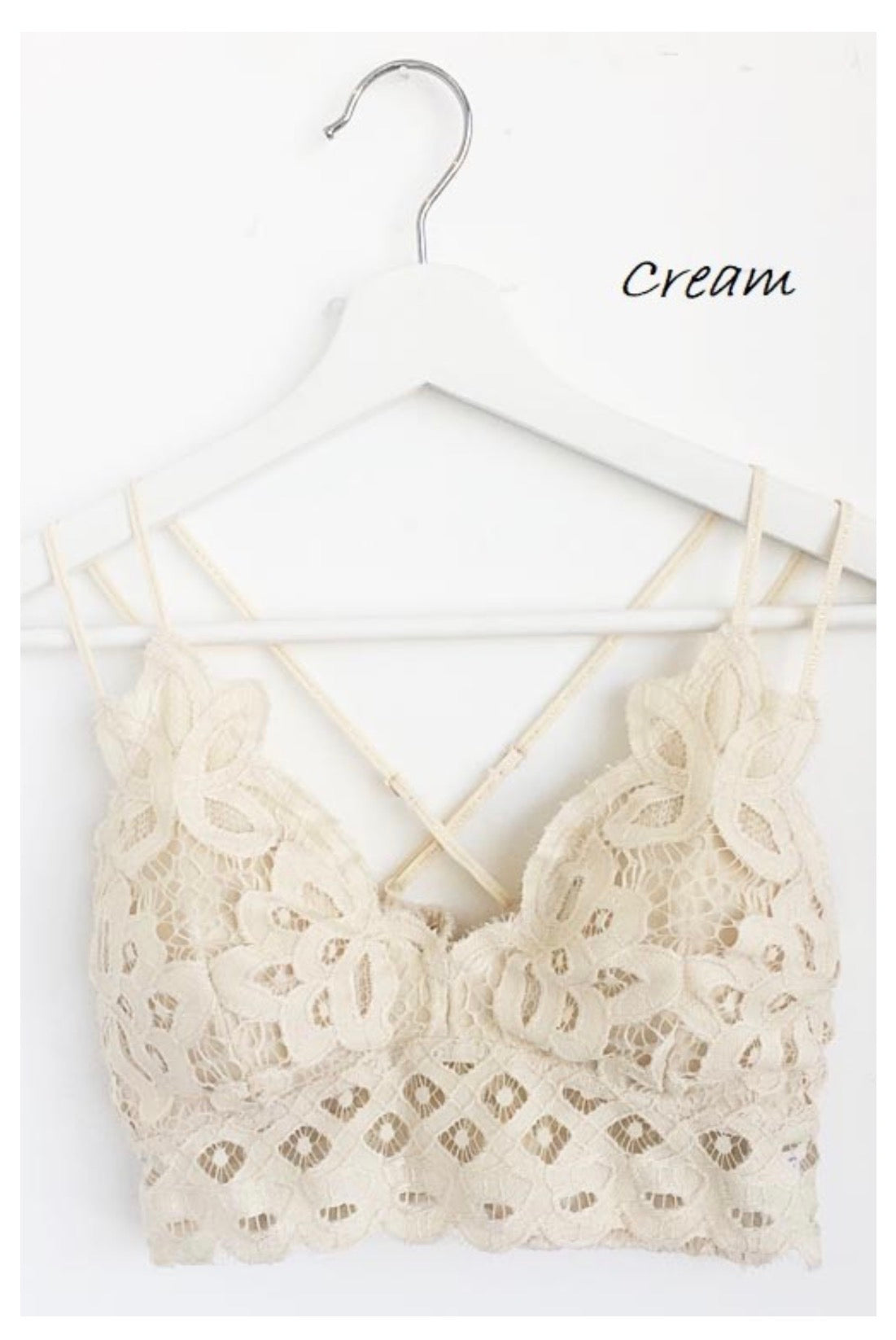 Crochet lace bralette