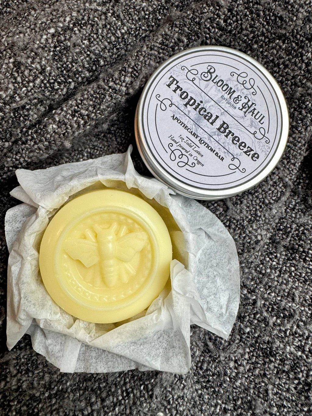 Solid Beeswax Lotion Bar – Eco-Friendly - Includes Tin: Oatmeal and Honey
