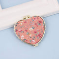 TRAVEL POCKET COMPACT HANDHELD FLORAL MIRROR