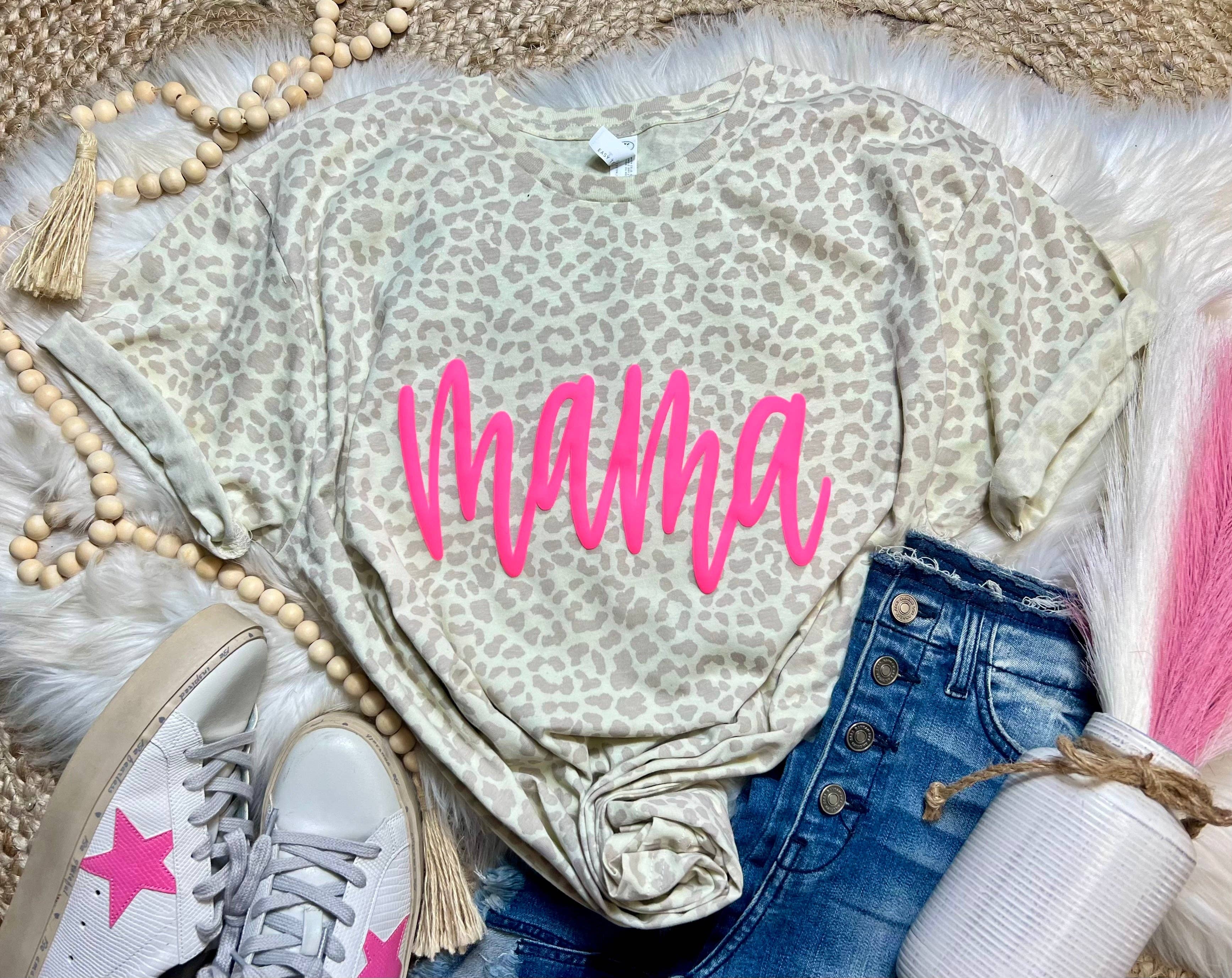 Mama Puff on Natural leopard: 2XL