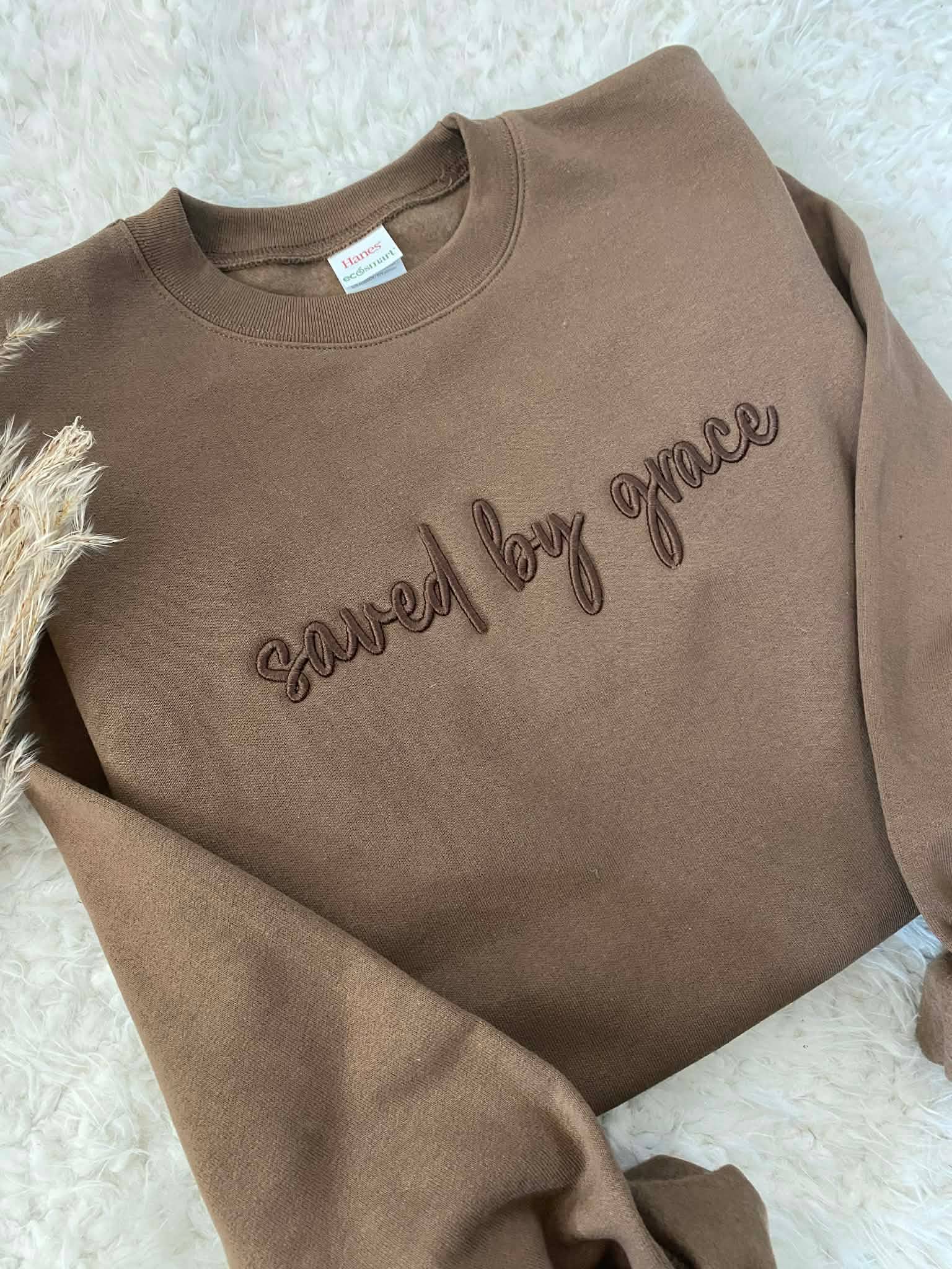 Saved By Grace Embroidered Sweatshirt