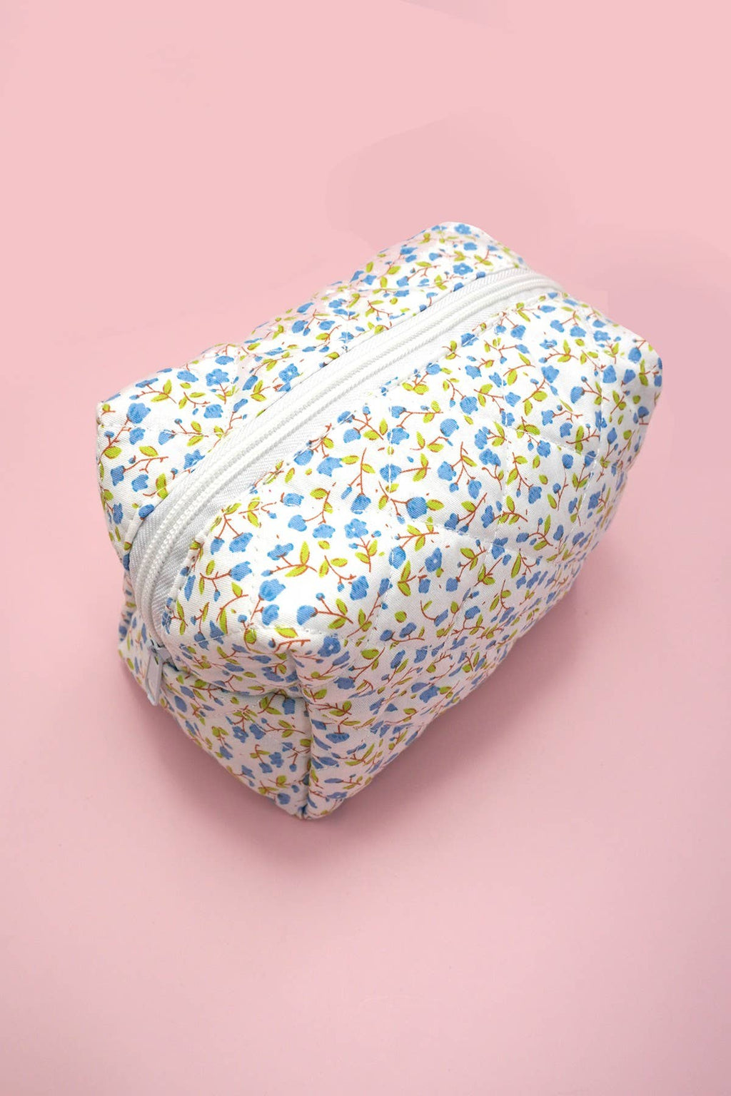 DITSY QUILTED COTTON FLORAL COSMETIC POUCH BAG