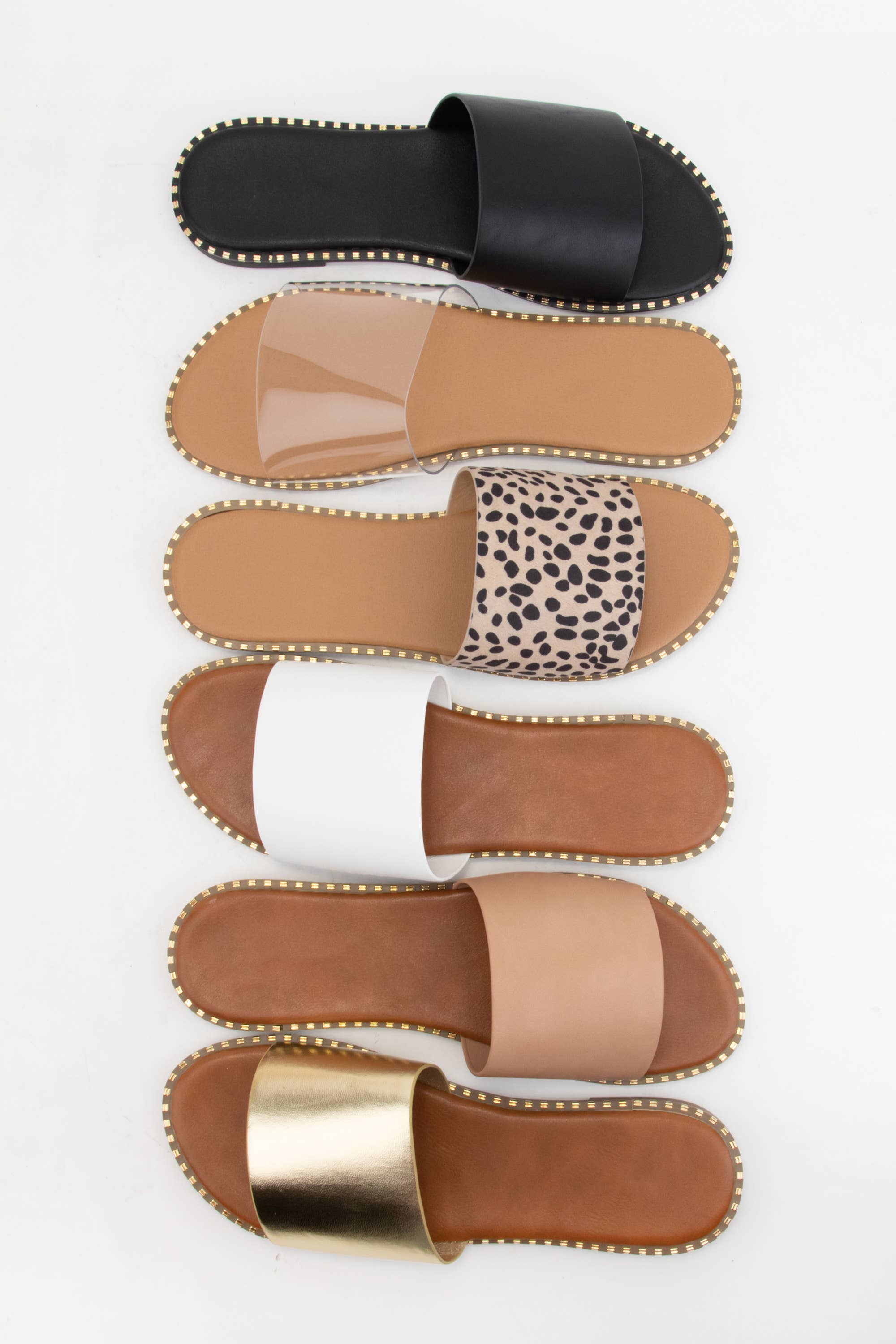 MICAH-1 METAL TIP EMBELLISHED OUTSOLE SLIDE SANDAL: NUDE