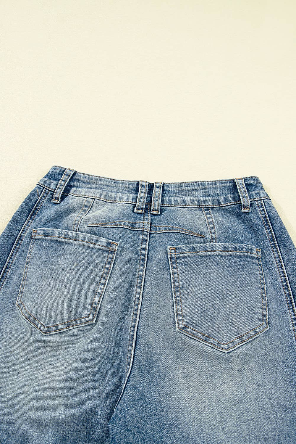 Vintage Washed Seam Detail Shift Jeans: Blue / Missy / 4