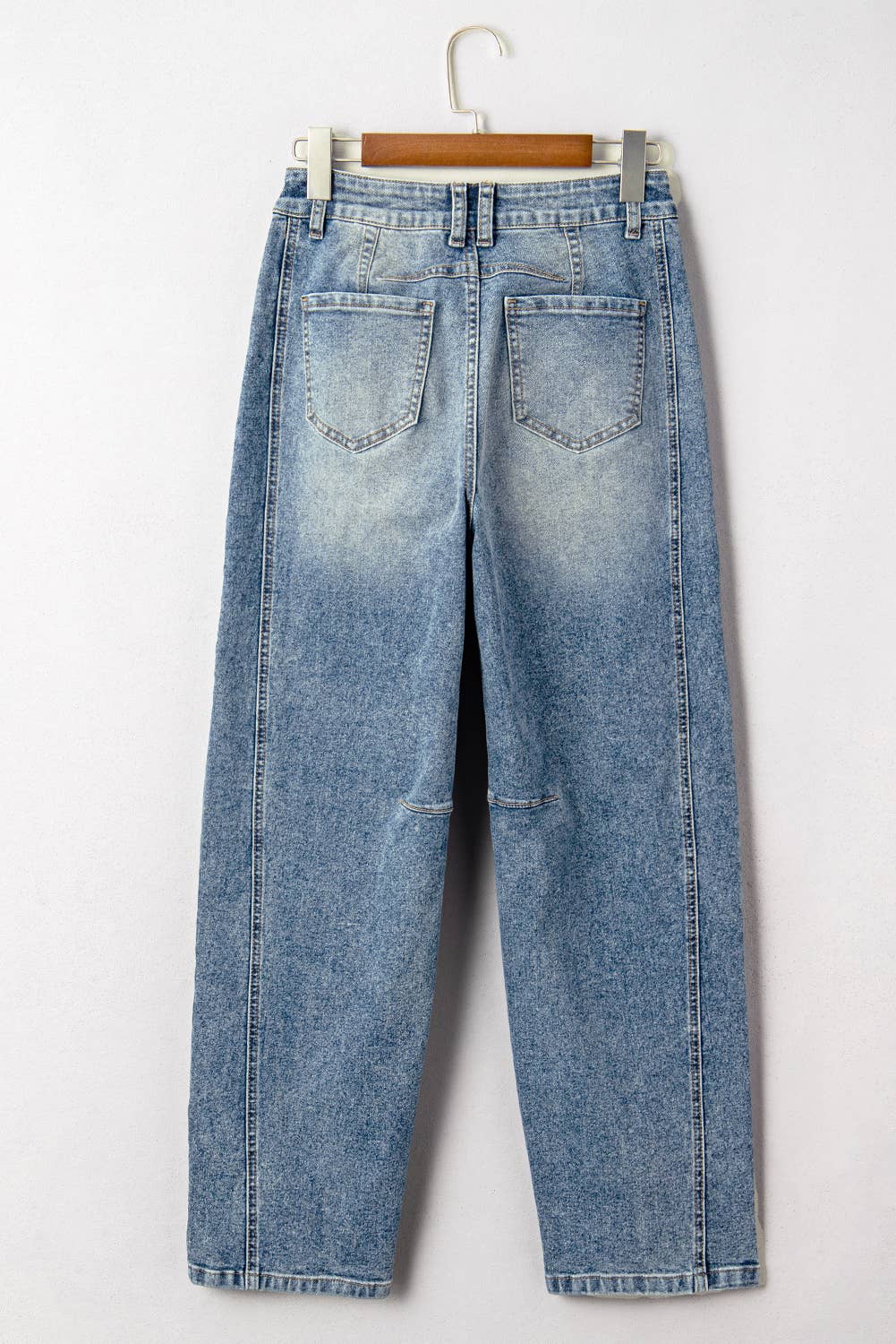 Vintage Washed Seam Detail Shift Jeans: Blue / Missy / 14