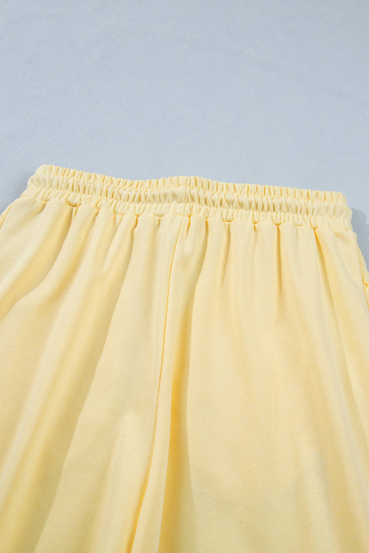 Yellow Eyelet Lace Lounge Set Oversized Tee Pants