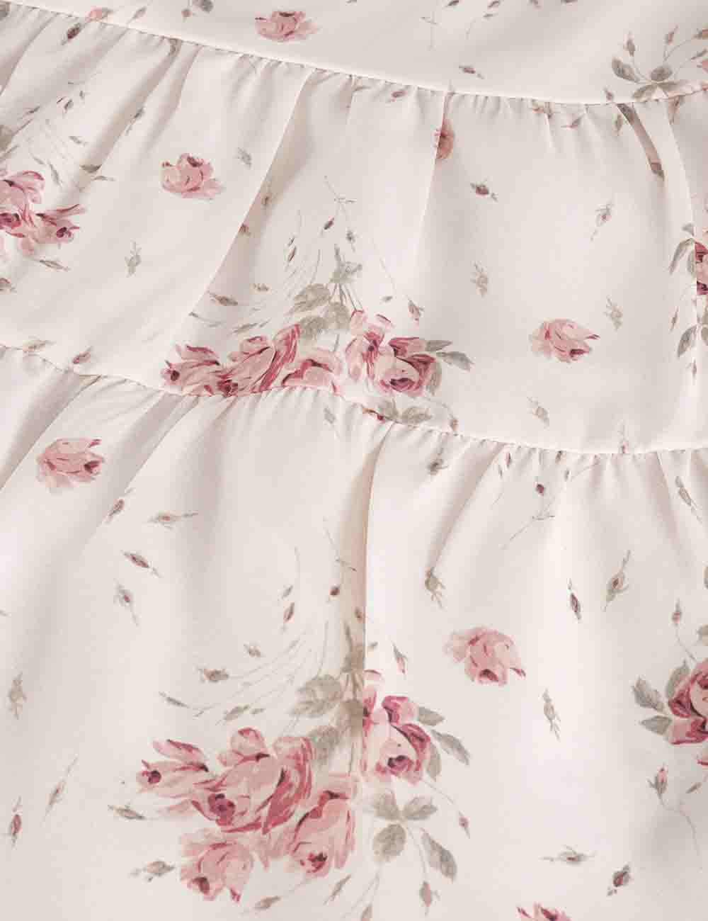 Ladies Boho Floral Print Tie Front Scoop Neck Sleeveless Top