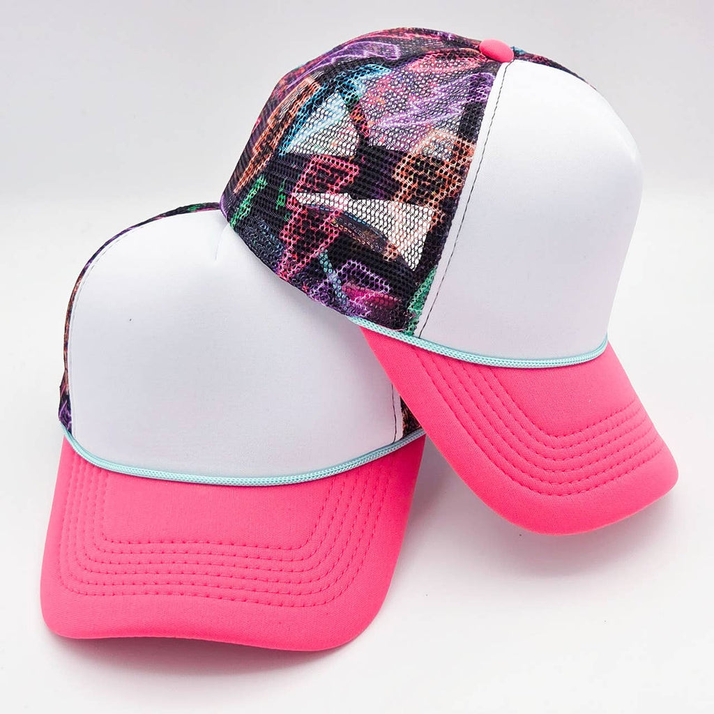 Neon Lightning Bolts Foam Trucker Hat