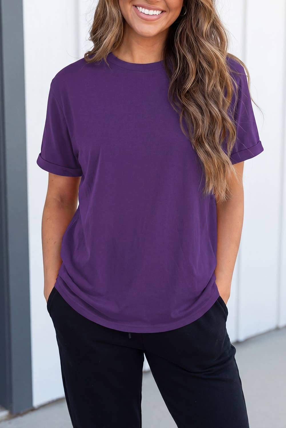 LAS Casual Plain Simple Tee (S-3XL): Light Blue / XL